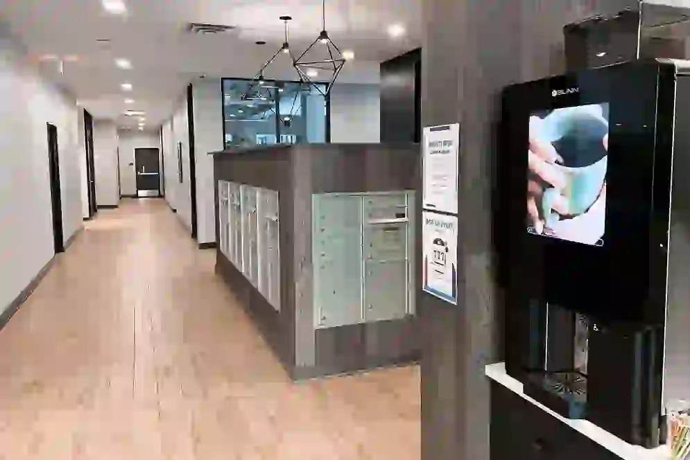 Coffee Maker and Secure Mail Room for Residents